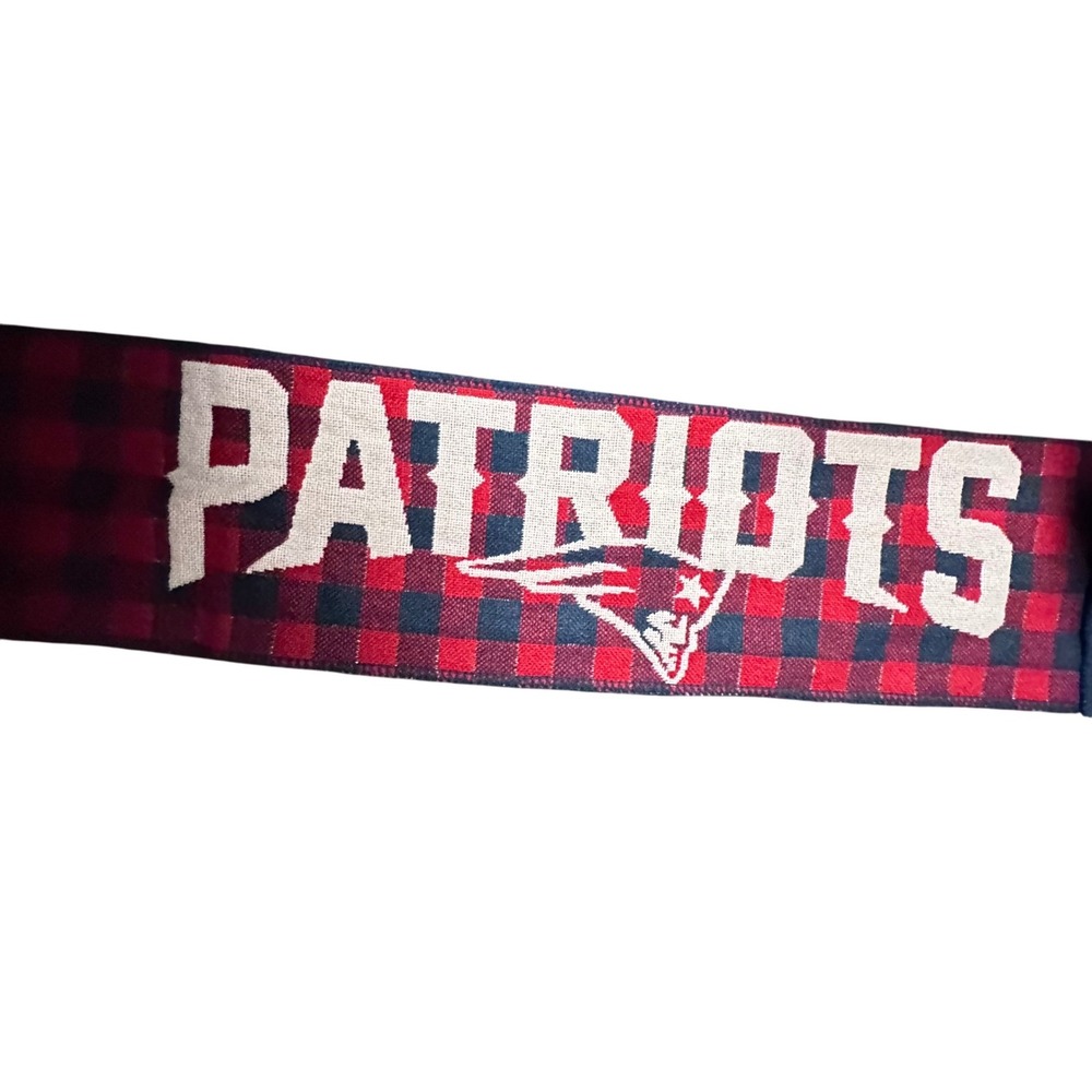 New England Patriots FOCO‎ Knit Scarf Red Black Buffalo Plaid NFL Football